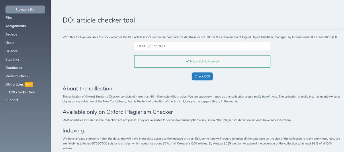 DOI article checker tool